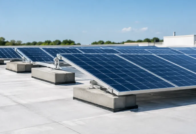 Ballasted Solar Mounting for Membrane Roofs