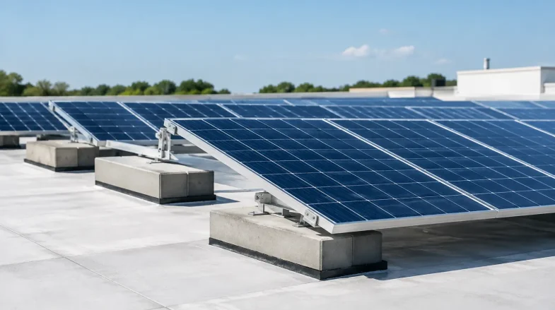 Ballasted Solar Mounting for Membrane Roofs