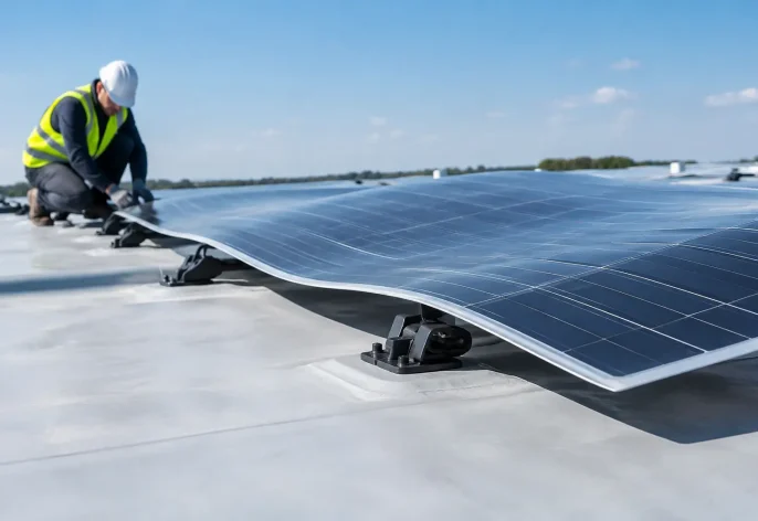 Flexible Solar Panel Roof Mounting for Membranes