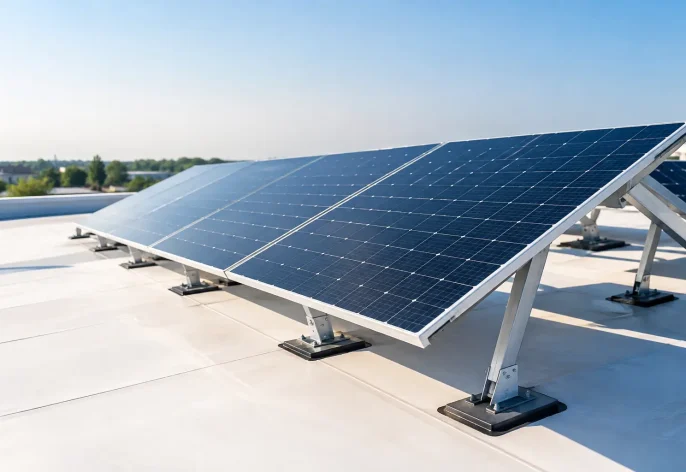 South Tilt Solar Mounting for Membrane Roofs