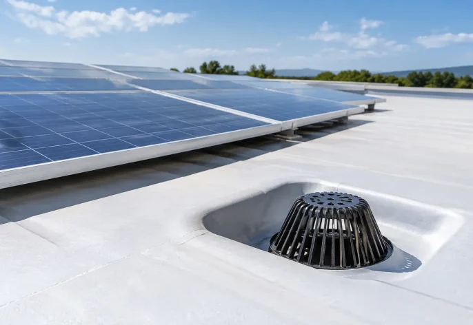 Rooftop Drainage Practices for Membrane Solar